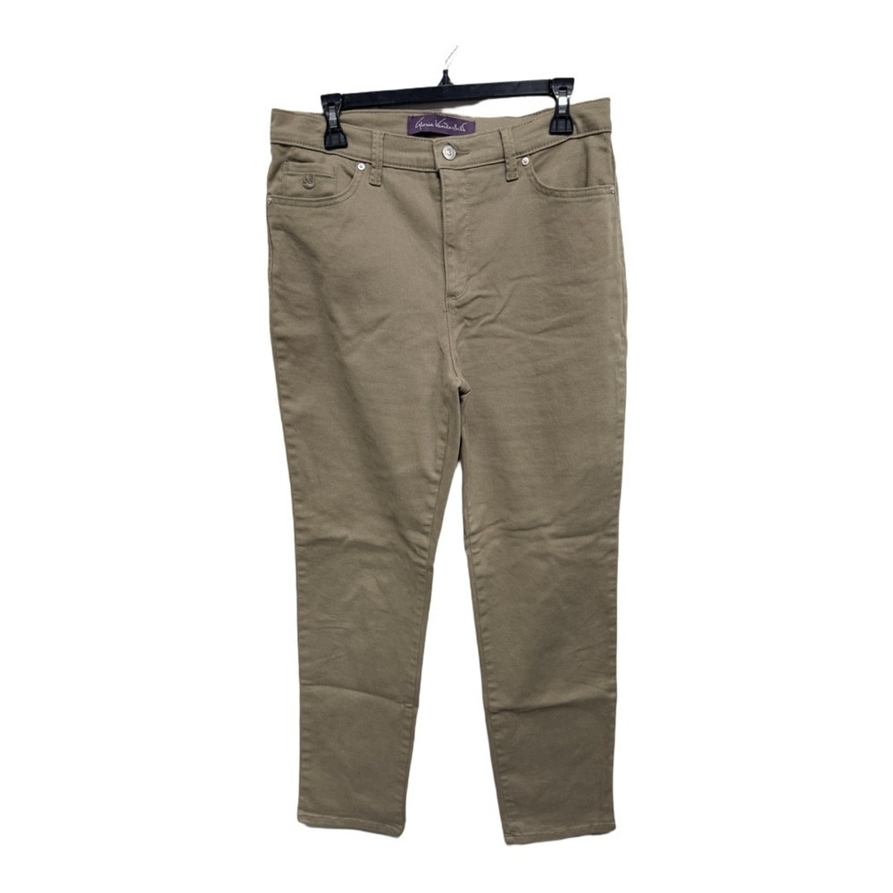 Gloria Vanderbilt Amanda Denim Jeans Women's 10 Average Tan Straight High Rise